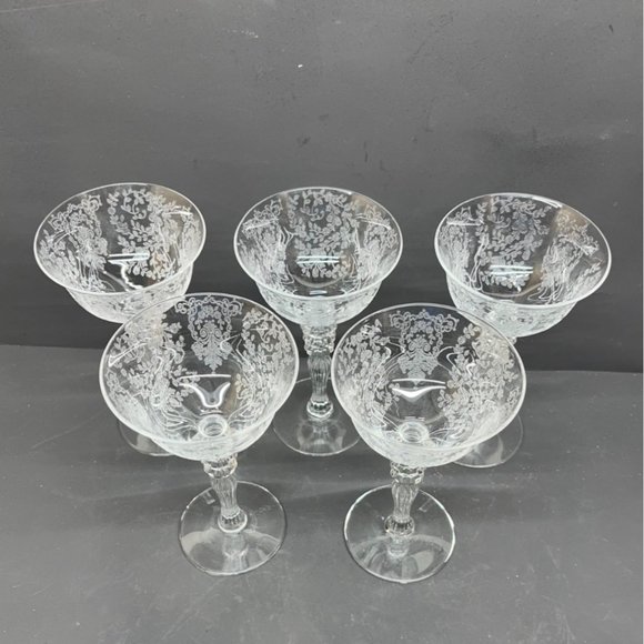 5 Duncan Miller Adoration Liquor Cocktail Crystal Clear Goblets Glasses 5 1/2” - Picture 2 of 10